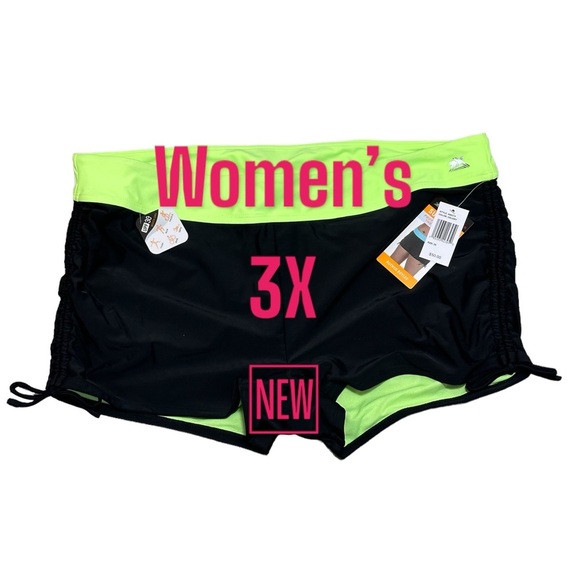 Zeroxposur 3X Swim Shorts Hybrid Trunks Boxers Black Swimwear Ruched Boardshort - Picture 2 of 8